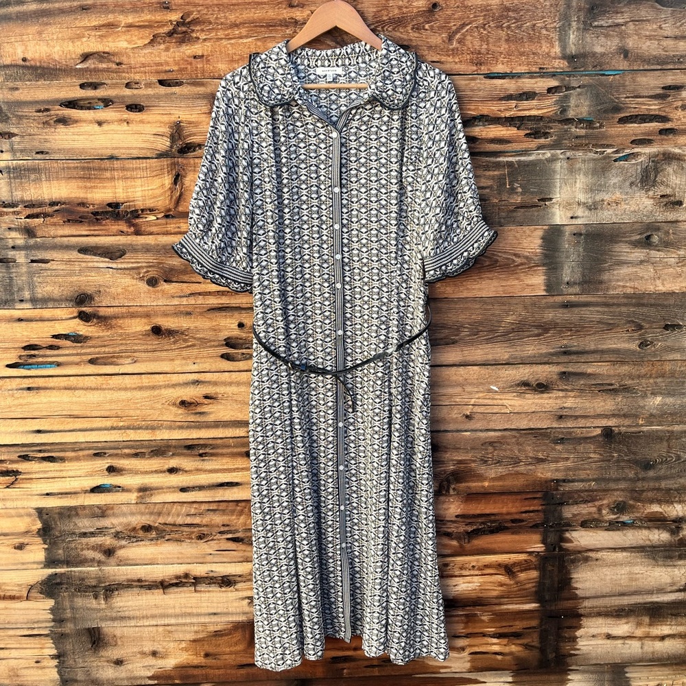 MAX STUDIO | Elegant Black and White Patterned Dress XL